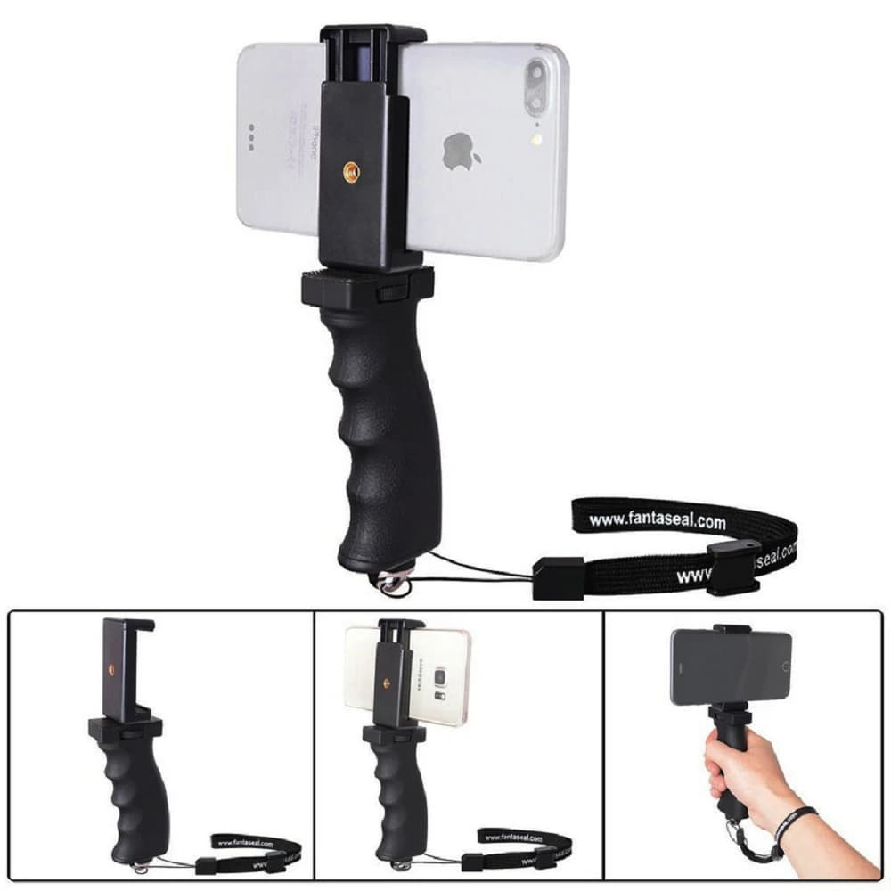 Ergonomic Smartphone Handheld Grip Cell Phone Grip Mount Handheld Vlog Livestream Stabilizer Phone Clip For Iphone