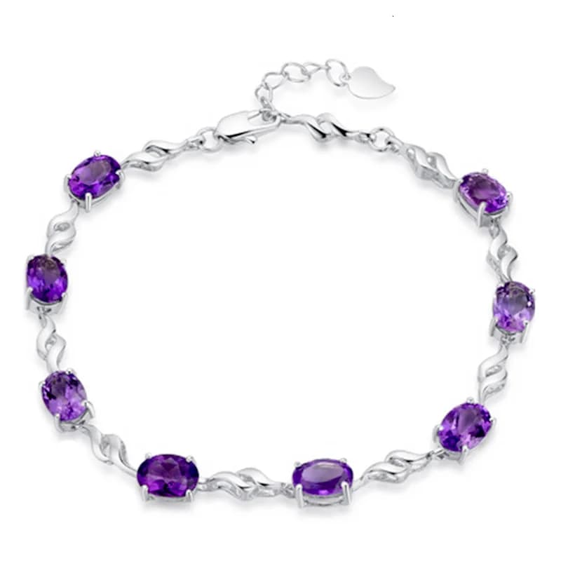 Moda viola cristallo placcato platino bracciali da donna gioielli No Fade economici donne femminili regalo di compleanno