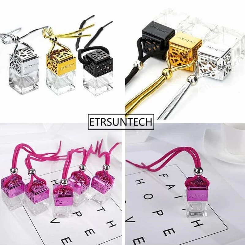 100 Pieces Perfume Bottles for Car Hanger, Retrovisor Mirror Ornament, Essential Oil Deodorant, 8ML F1823 Vacuum Glass Bottle