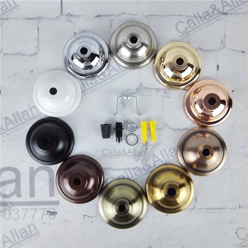 2 Pezzi/lottp parti FAI DA TE Edison lampada a sospensione Luce Parte della piastra del soffitto D68mm piccolo baldacchino in ferro FAI DA TE pendente montaggio a soffitto