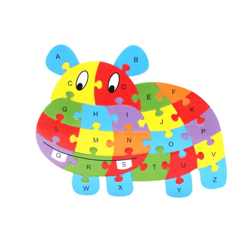 Intelligenza per bambini giocattolo cognizione lettera inglese blocchi di legno animale puzzle giocattoli educativi per bambini regali per bambini