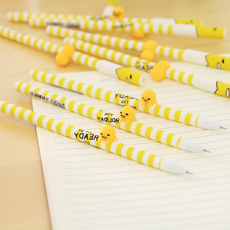Coreano cancelleria creativa carino tre-dimensionale pigro uovo re della penna del gel sveglio studente penna di carbonio penna nera firma