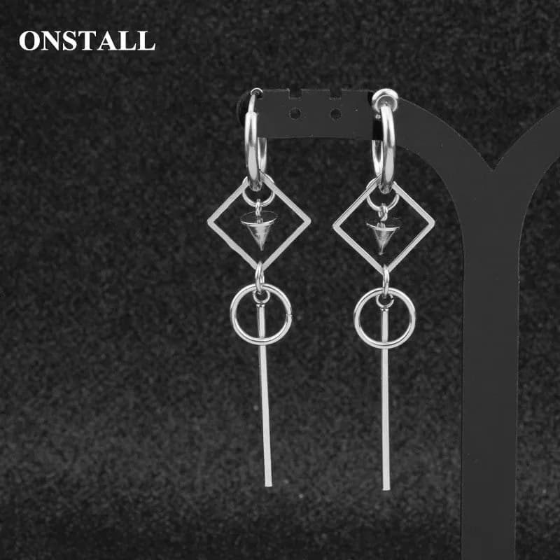 ONSTALL 19 di Modo Coreano Gioielli Pop maschile Bangtan uomini orecchino orecchino di Goccia Per Le Donne Dell'annata Lunga Uomini Orecchino Geometrica