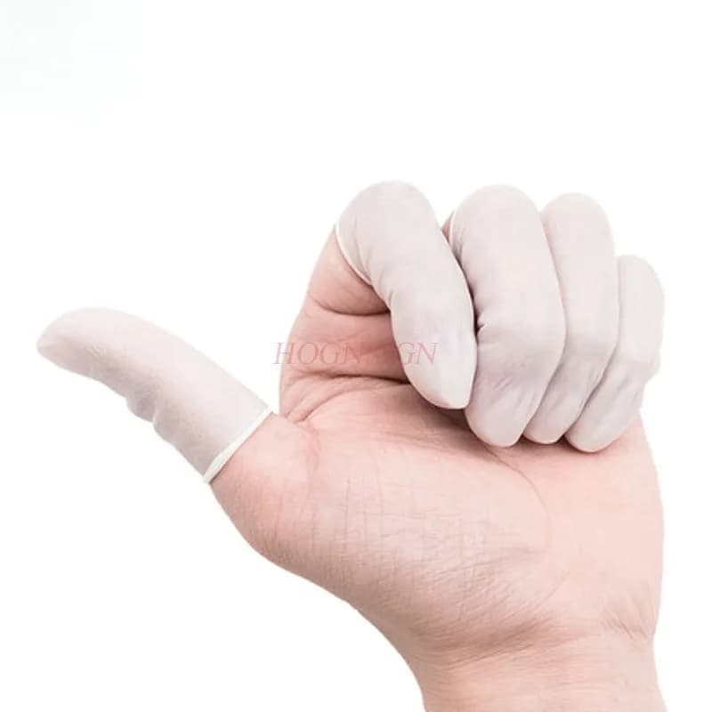 100 Pezzi Guanti Monouso Protettivi per Dita, Set di Dita in Lattice Spesso, Guanti in Gomma a Mezza Dita, Protezione per Dita del Mignolo