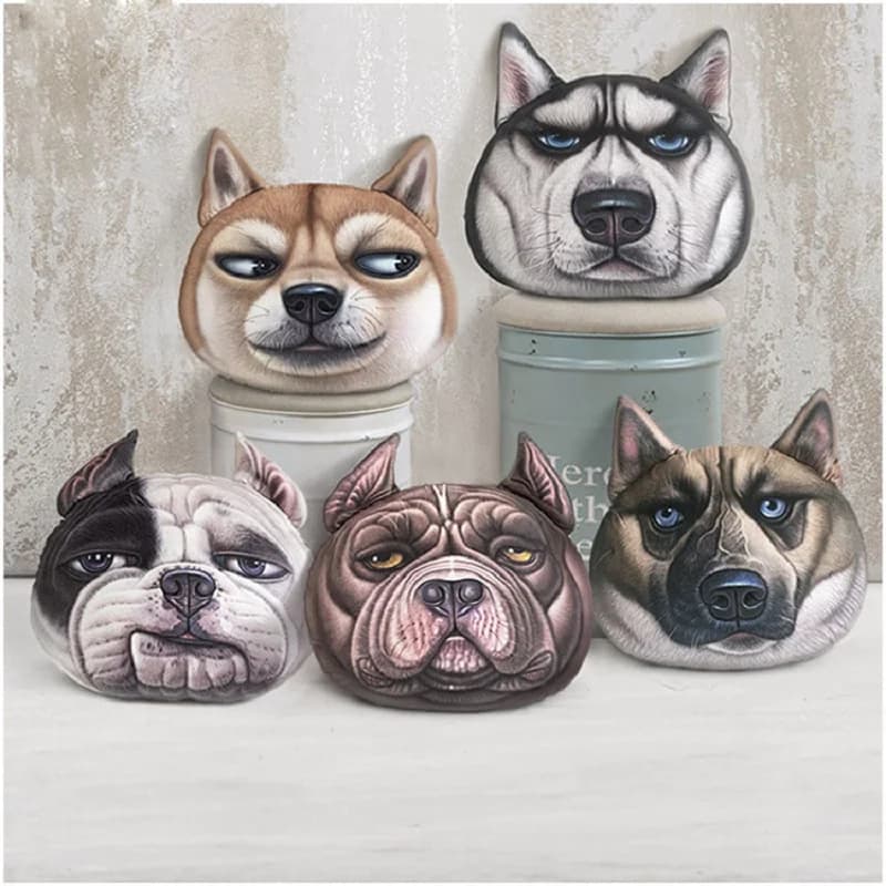 35x36cm 3D Cute Dog Head Cushion Cartoon Sofa Office Nap Pillow Washable Throw Pillow Car Seat Cushions Home Decor Gift