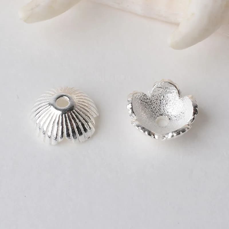 solid 925 sterling silver flower bead cap, spacer bead caps, jewelry diy silver findings/components