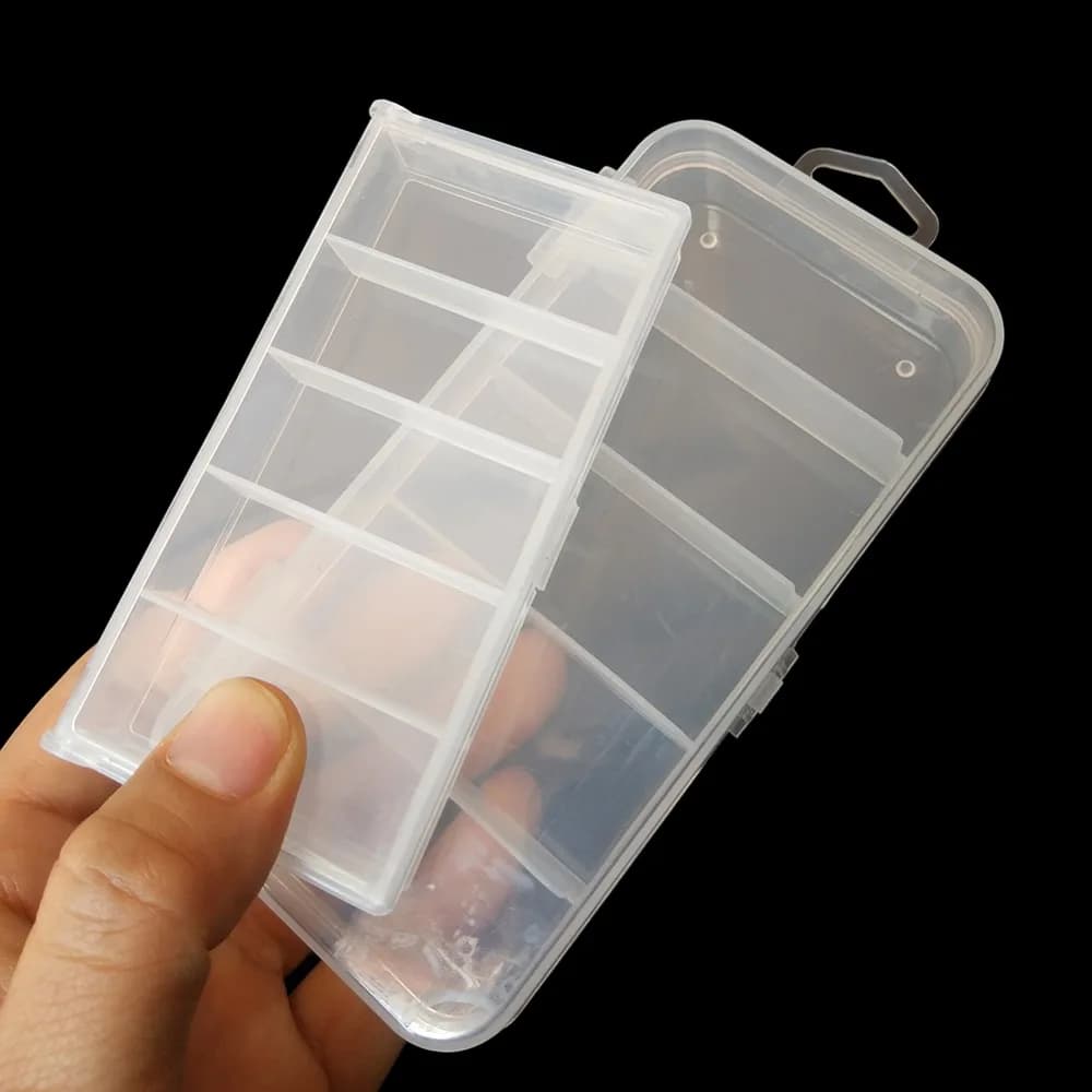 INFOF 5-pieces Fishing Box Plastic Transparent Lure Box Fishing Crankbait Bait Hook Storage Case Holder Fishing Tackle Box