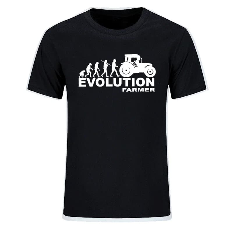 Estate Agricoltore Evolution Mens T Shirt Agricoltura Trattore Fendt Claas Macchine Manica Corta Stampa di Modo T-Shirt Formato di UE