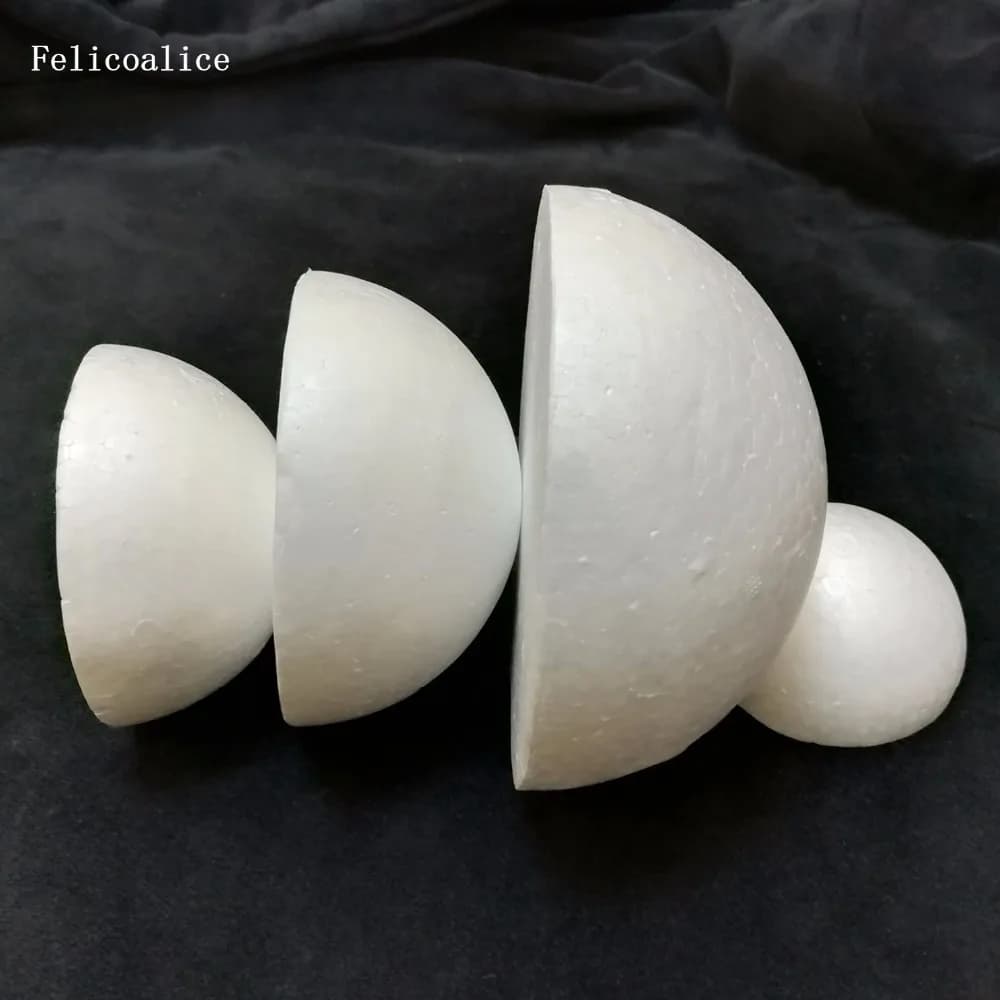 2/3/4/5/6/7/8/9/10/12/15/18/20/30 palline di schiuma di polistirolo solido semicircolare per la decorazione artigianale dei bambini di natale di nozze