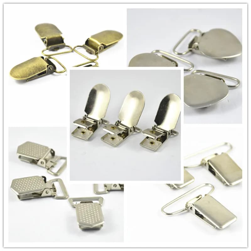 30pcs Metallo Ciuccio Pinze Della Bretella Supporto Con inserto In Plastica per il Ciuccio Catena Clip Craft 15 millimetri 20 millimetri 25 millimetri 30 millimetri 35 millimetri