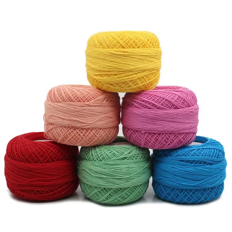 100% Cotton 50g/Pcs 0.8mm Lace Crochet Yarn By Crochet Hooks Hand-Knitted baby Silk Thin Yarn For Knitting