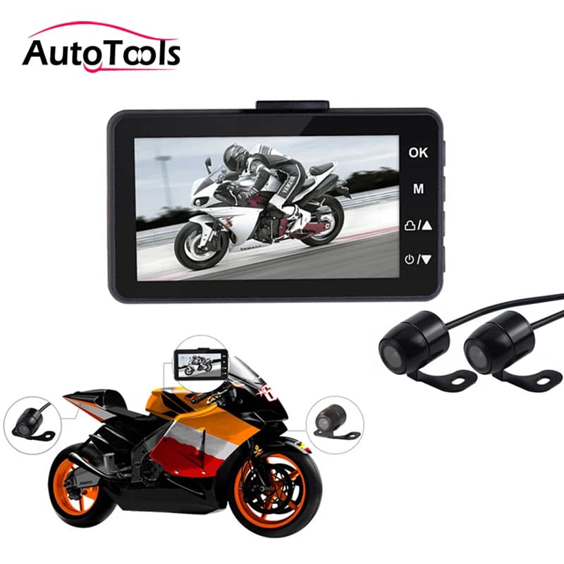 KY-MT18 DVR camera for motorcycle with double front/posterior motorcycle recorder Dash cam for motorcycle kit