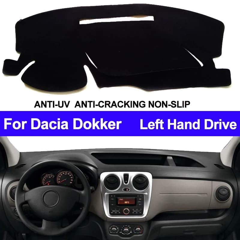 Copertura del cruscotto dell'auto per Dacia Dokker Dashmat Pad Tappeto Cruscotto Copertura Dash Zerbino Parasole Guida a sinistra Auto Car Protector