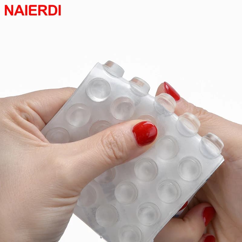NAIERDI Fermaporta Cuscinetti in gomma siliconica autoadesiva Paraurti per armadietti Cattura ammortizzatore in gomma Tampone Cuscino Ferramenta per mobili
