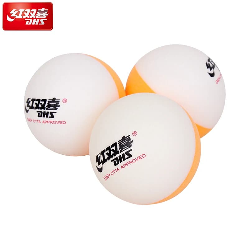 DHS BI Colore pallina da ping pong nuovo materiale doppio colore cucito ABS D40 + plastica ping pong poly tenis de mesa