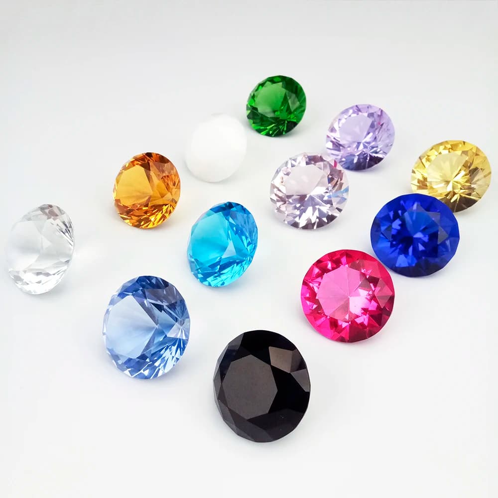 Hbl Color Mixed 1 pc/10 ps 40mm/50mm Crystal Glass Crystal Glass Diamond Card Weight Christmas Decorations For Home