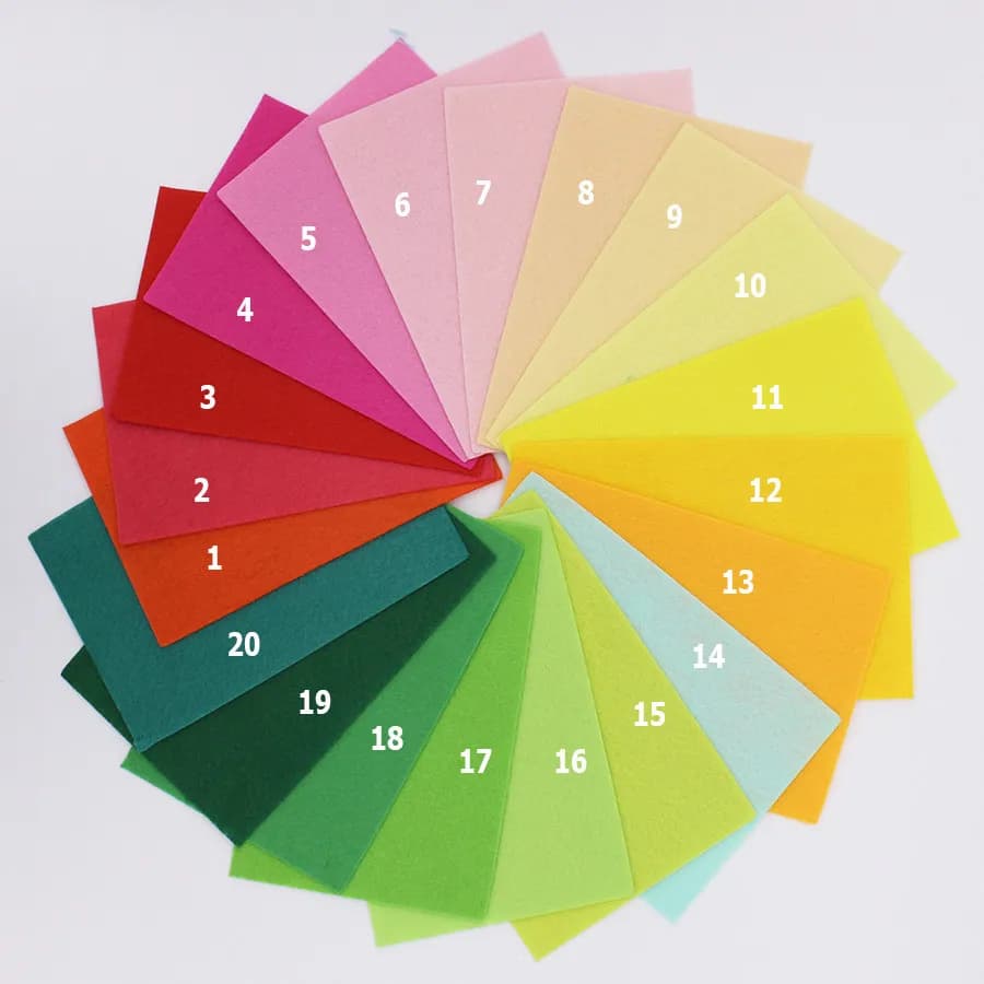 40 Pcs/Lot Felt Cloth 1MM Felt Fabric Felt Fabrics Sewing Fieltro 40 Color Customized CMCYILING