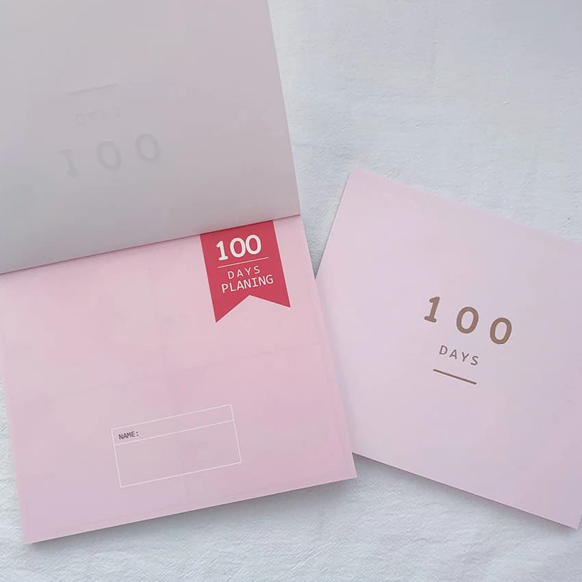 Calendario del conto alla rovescia di 100 giorni pianificatore giornaliero materiale scolastico 50 fogli di carta interna programma di apprendimento Planner Agenda cancelleria