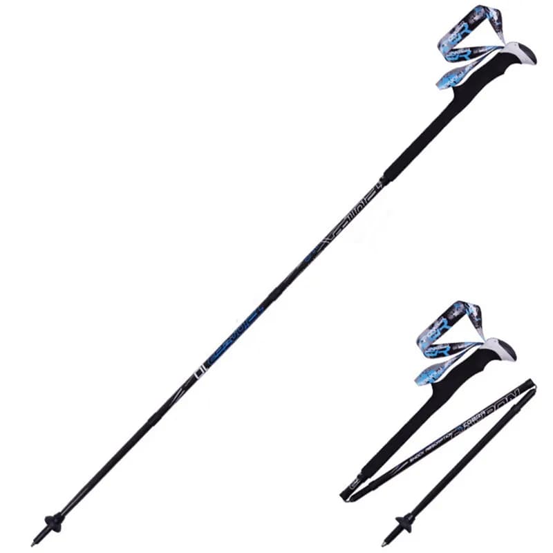 Foldable carbon fiber trekking poles PIONEER for camping, climbing, skiing, hiking, walking sticks, Alpenstock poles