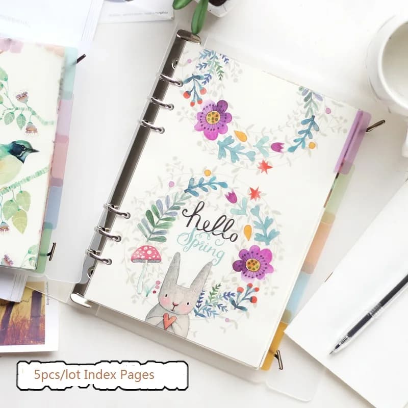 A5 A6 divisore per Notebook a spirale Kawaii originale simpatico organizzatore Fine pagine di separazione carta per ufficio di cancelleria per ufficio