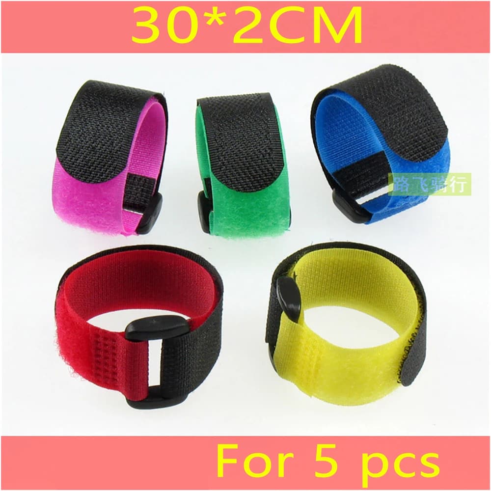5pcs cavo per manubrio cinturino in Nylon supporto per filo di alimentazione nastro magico Stick gancio per bici e chiusura ad anello fascetta per canna da pesca fissa