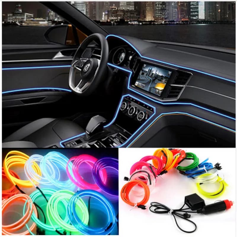 Car Interior Neon Strip led El Cold Light Accessories For Ford Focus 3 2 1 Fiesta Mondeo MK4 Transit Fusion Kuga Ranger Mustang