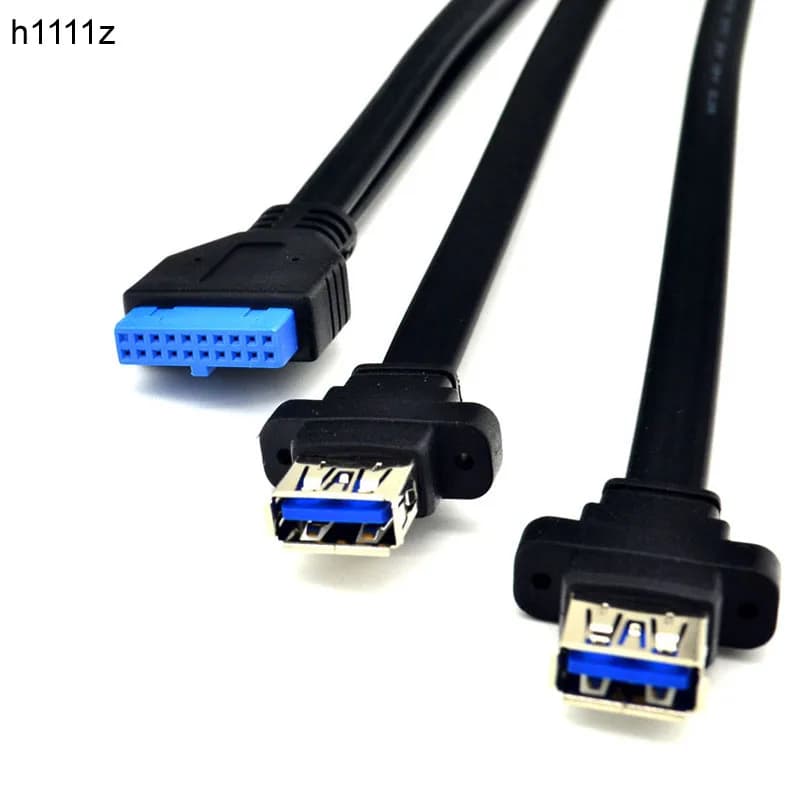 HUB USB 3.0 Cavo USB 2x USB 3.0 Maschio a Femmina 19Pin Intestazione USB3.0 Cavo di Estensione con Vite Montaggio A Pannello per Desktop Del Computer