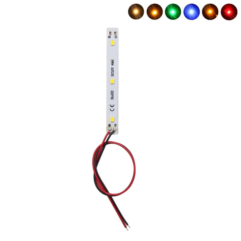 DD02 10pcs Pre-wired 7CM Solid LED Strip Light Orange Green Yellow Red Blue SMD LED 3528