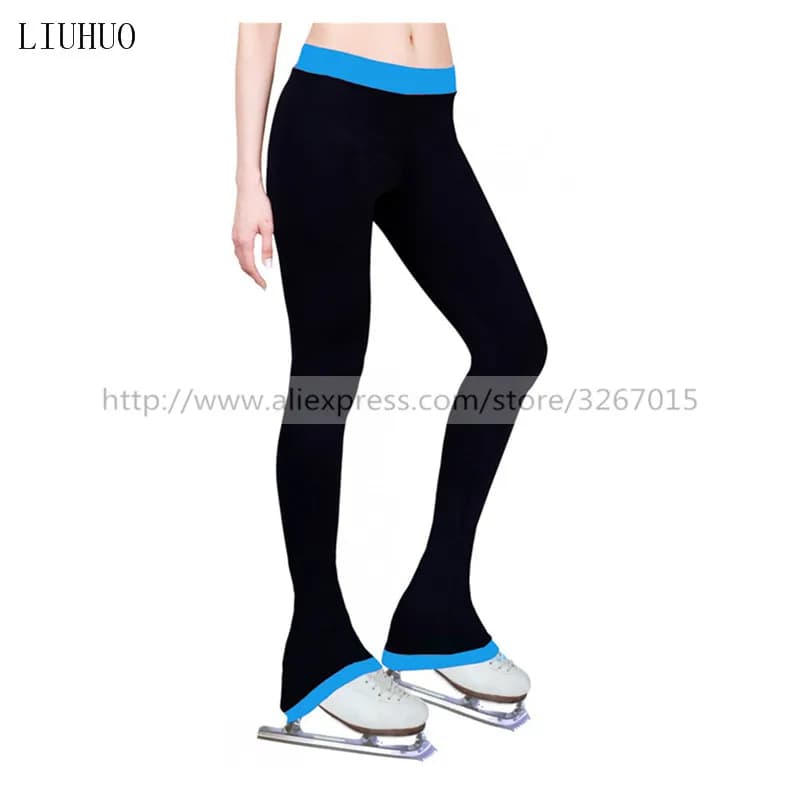 LIUHUO Ice pattinaggio artistico pantaloni donna bambini ragazze bambini adolescenti caldo Multi colore Soft Training Sport Roller Competition Blue