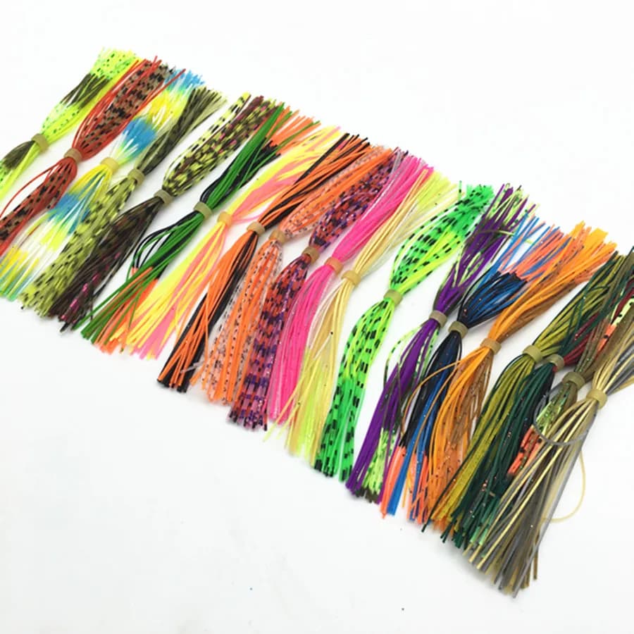 25 pacchi * pesca a mosca accessori per legare calamari filo di gomma gonne in Silicone Spinnerbatis fai da te Buzzbaits gomma Jig Lure