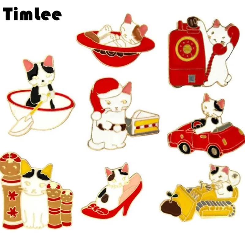 X176 Nuovo simpatico gatto divertente scarpe da auto spilla in lega spille ragazza jeans borsa decorazione commercio all'ingrosso di gioielli di moda