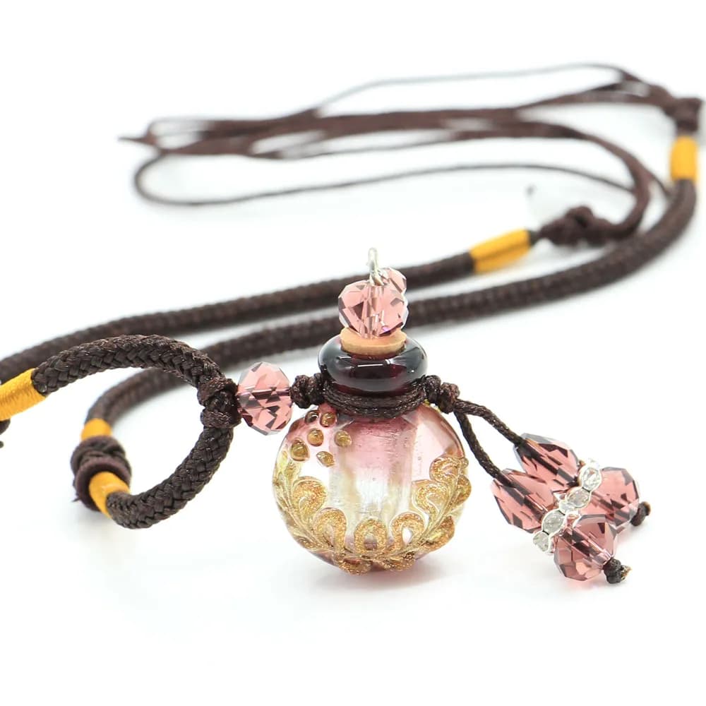 New Essential Oils Pendant Aroma Fragance Colored Glaze Pendant with Adjustable Chain Perfume Essential Oil Diffuser Gift Wrap