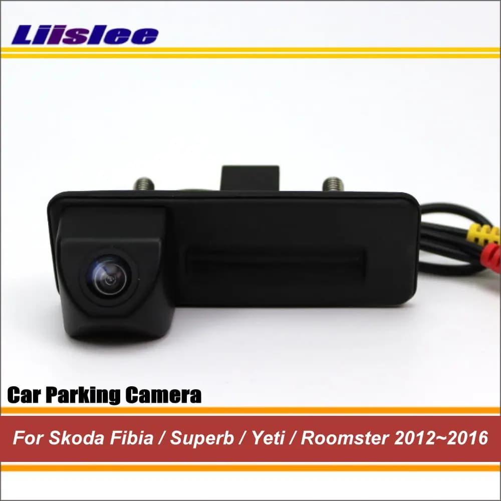 Telecamera posteriore integrata nella maniglia del bagagliaio per Skoda Fabia/Superb/Yeti/Roomster 2012-2016, telecamera HD CCD per retromarcia.