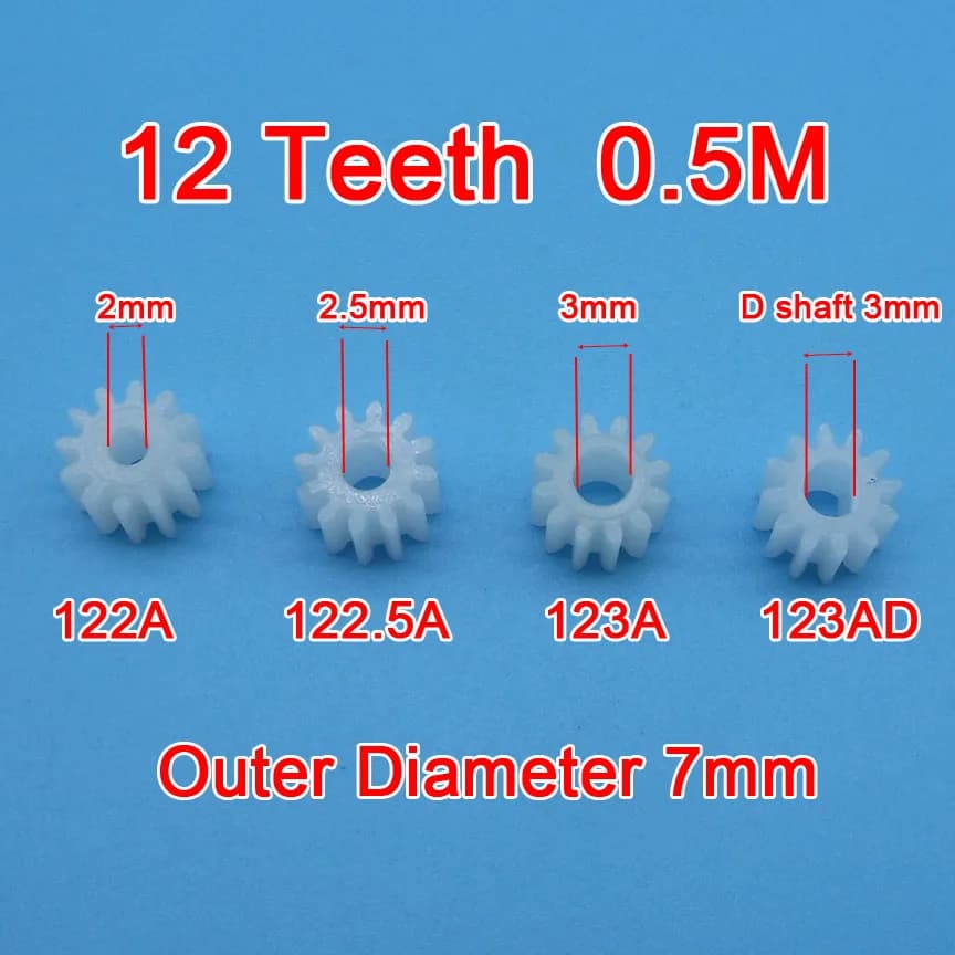 Ordine del campione 10 pz 12 Denti Gear 0.5 m 122A 123A 122.5A 123AD Giocattolo Modello di Parti di Aeromobili Ingranaggi