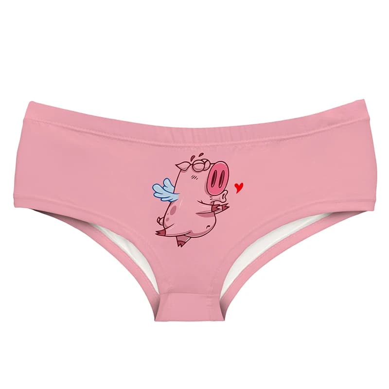DeanFire Shut Up Kiss Me Cartoon Print Ladies Panties Super Soft Underwear Kawaii Lovely Female Push Up Briefs Lingerie Thong
