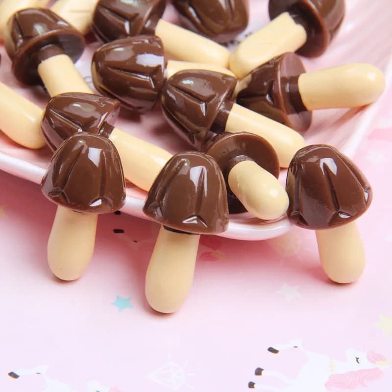 6PCS 31X16mm FAI DA TE Accessori Melma Giocattoli Resina Fungo Cabochon Cioccolato Filler Per Soffici Chiaro di Cristallo Scrapbooking FAI DA TE