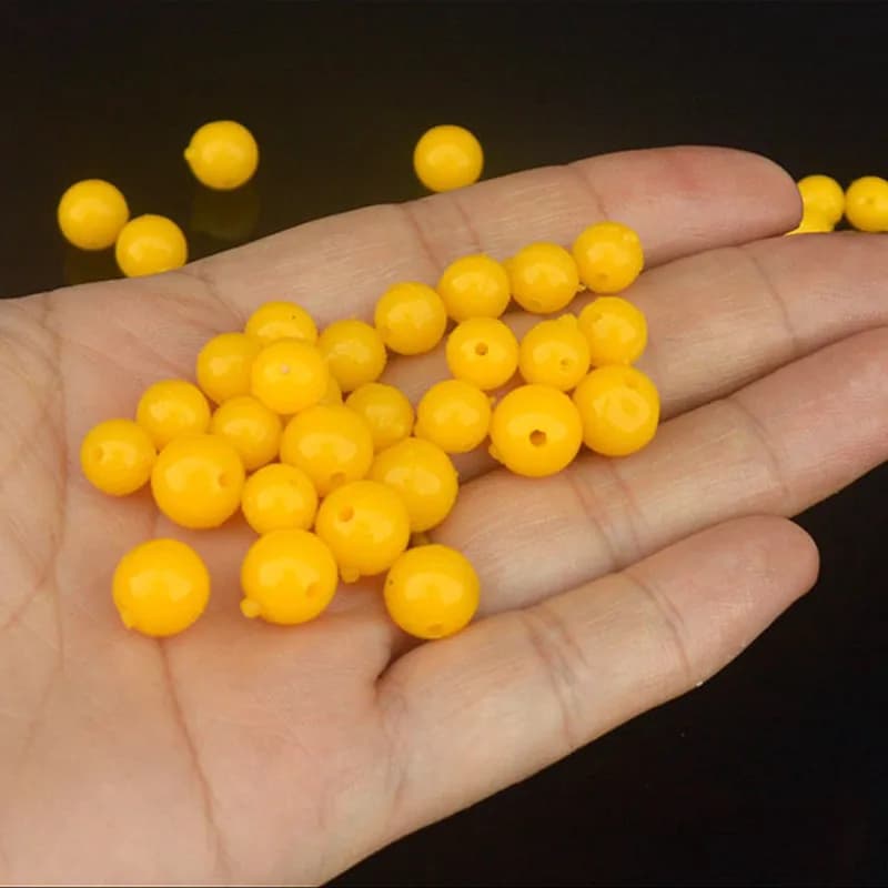 Esche da pesca a sfera galleggiante Giallo profumato Dolce esca morbida Odore di mais 8mm/10mm/14mm Esche artificiali semi-galleggianti Lotto 20 pezzi