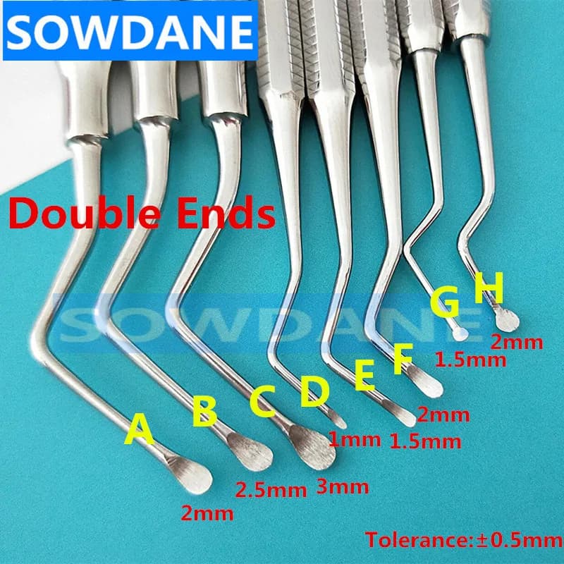 Cucchiaio per escavatore per la pulizia dei denti dentali igiene orale cavità rigenerante Compos Carious strumento dentale doppie estremità in acciaio inossidabile