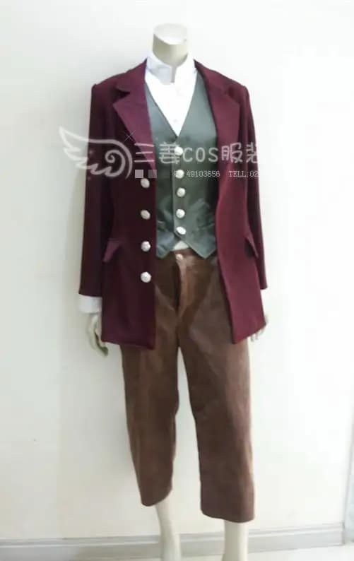 Costume da Bilbo Baggins, completo cosplay, set completo, realizzato su misura, top+giacca+gilet+pantaloni, personalizzato per feste di Halloween e Natale