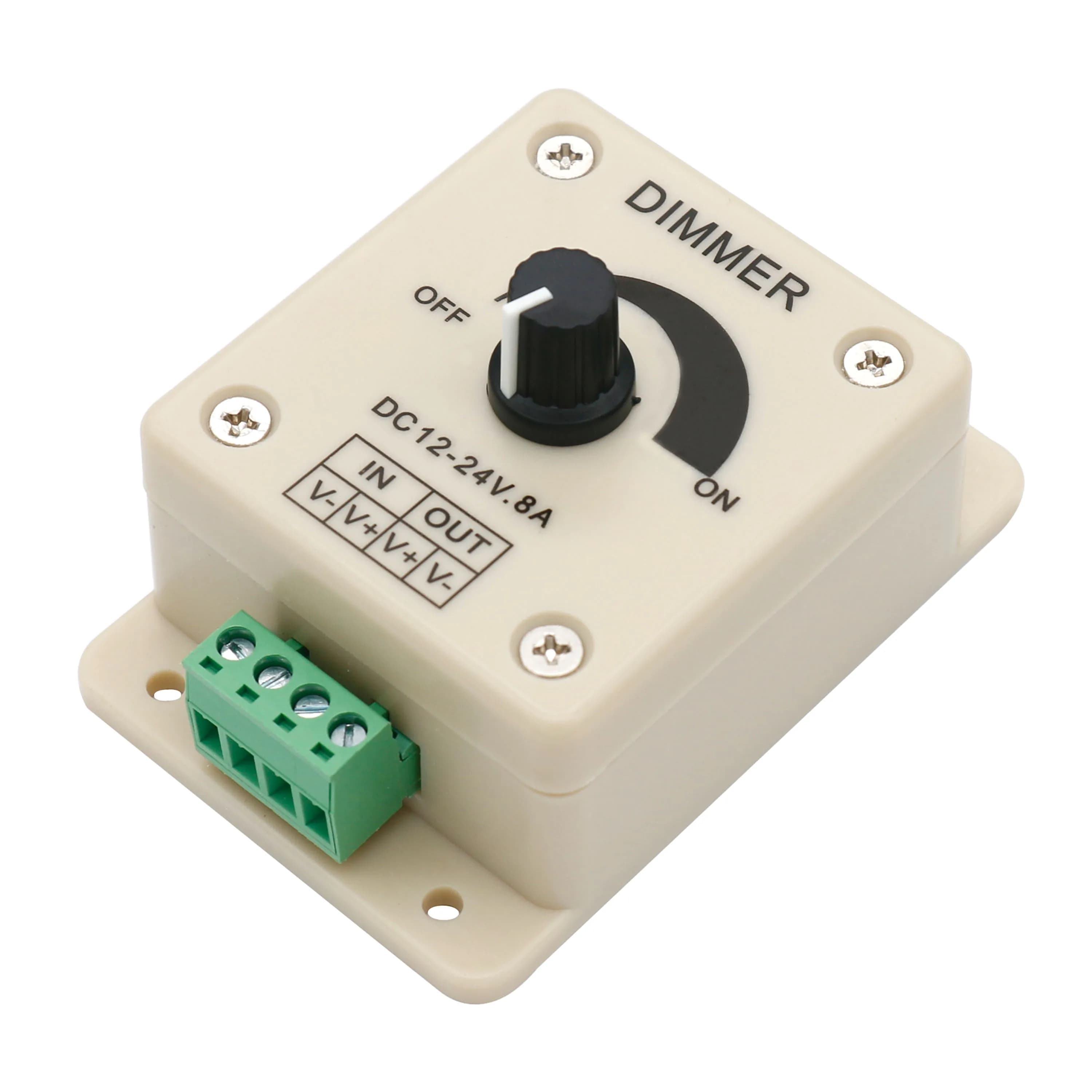 DC12V DC24V LED Dimmer Switch Driver LED 8A Regolatore di tensione Controller regolabile per striscia LED e interruttore scuro