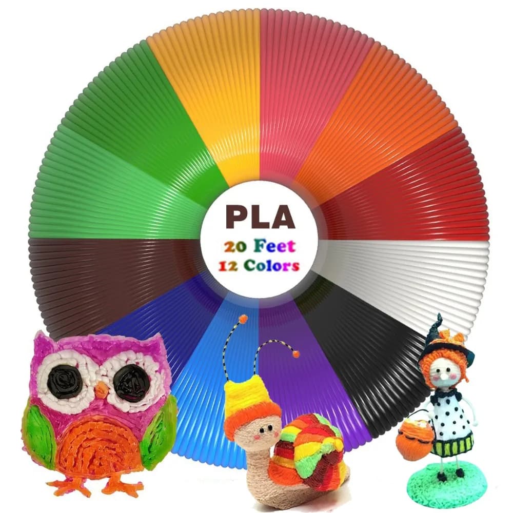 Dikale 12 Color 3D Printing Material 36m 72m 120m 3D Pen PLA Filament Non-toxic Embossing 3D Stift Stereoscopic Modeling