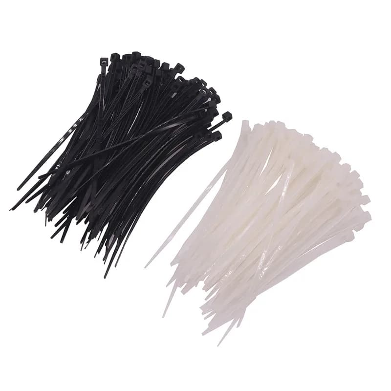 Fascette per cavi in Nylon da 100 pezzi fascette per cavi in Nylon autobloccanti bianco nero due fasci di linee per Computer di lunghezza opzionale da 10cm