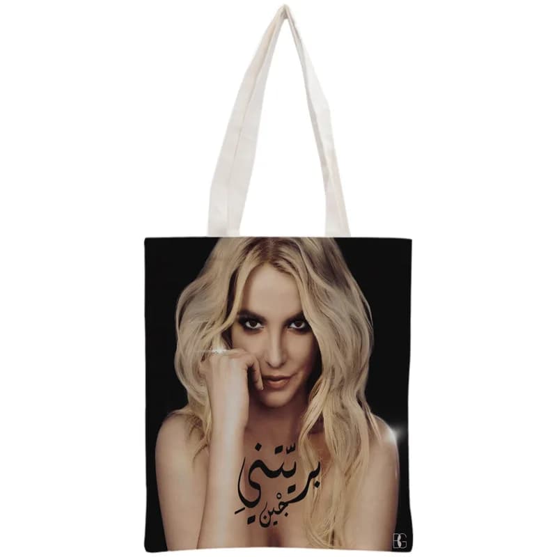 Borse per la spesa pieghevoli in tela di cotone con tracolla riutilizzabile personalizzata Britney Spears Tote Bag