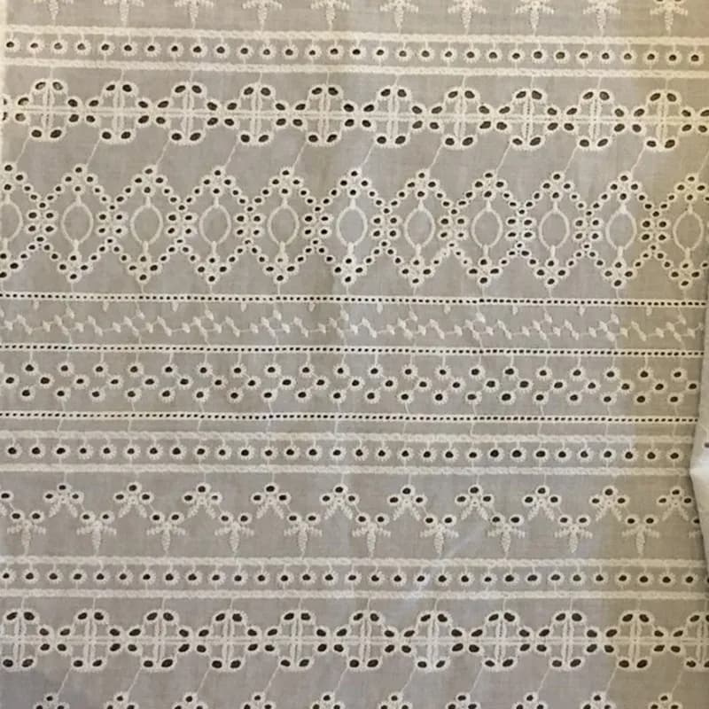 1yard Embroidery Sewing fabric lace Embroidery Cotton Fabric Lace Fabric pure Cotton Material DIY Dress Clothing Accessories