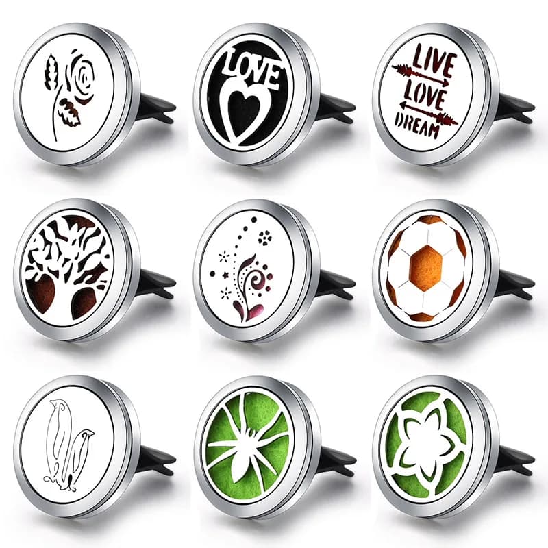 Car Deodorant Auto Flavor Diffuser Stainless Steel Clip Essential Oil Scenter Pendant Wholesale Aromatherapy Jewelry