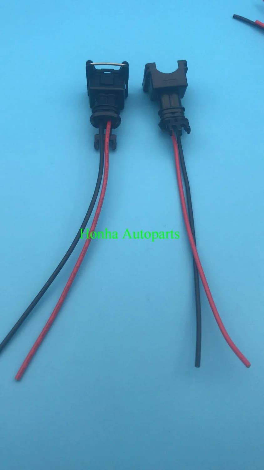 Injector connector OBD1 EV1 to 2 pins/vies with wire braids for Honda CIVIC Acura Integra ECLIPSE EVO DSM