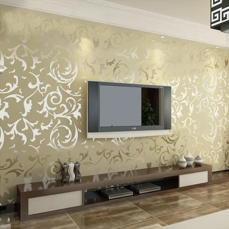 Luxury Non-woven 3D Embossed Wallpaper TV Background Wall Paper Classic Wall Papers Home Decor For Living Room Damask Wallpaper