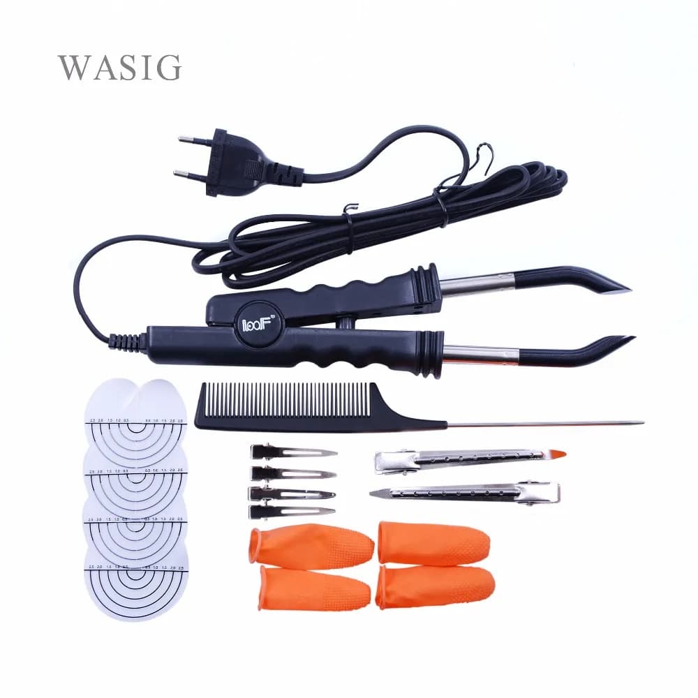 Connettore per capelli in ferro a calore costante piastra piatta Fusion Hair Extension Iron cheratina Bonding Salon Tool Heat Iron Wand Suit