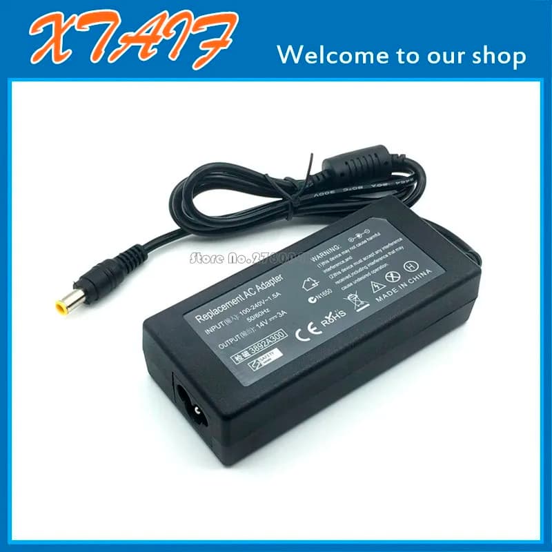 14V AC/DC Adapter Power for Samsung-Monitor SyncMaster S22C300H P2770 SA350 S27D360H UN22F5000AF S27B350H S27E390H Monitor TV