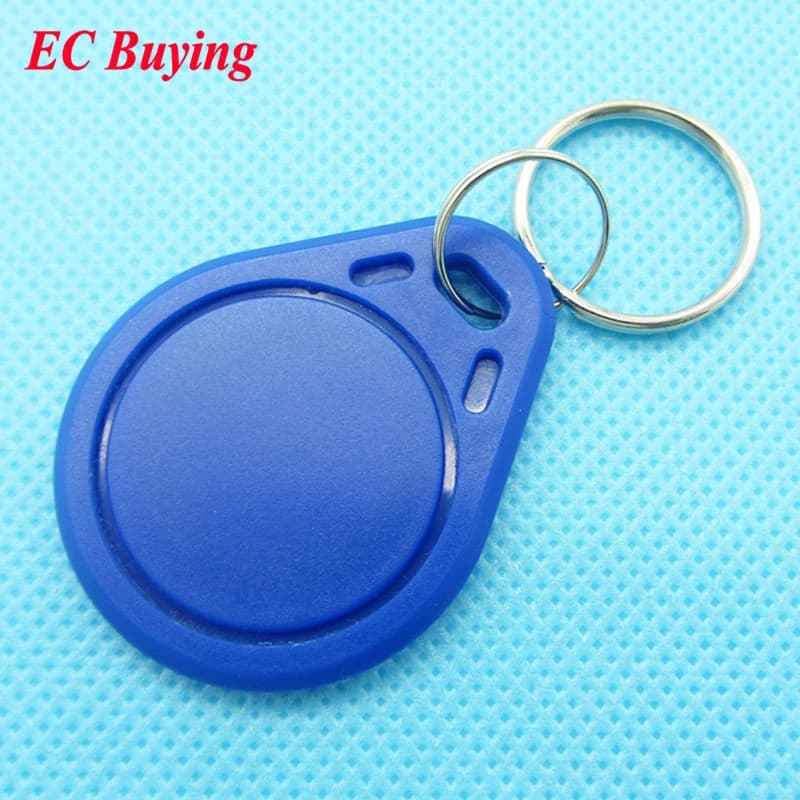 Tag RFID 13.56Mhz, Portachiavi, Carte IC NFC per Controllo Accessi, Carta Contactless M1, Carta con Sensore a Pulsante in ABS